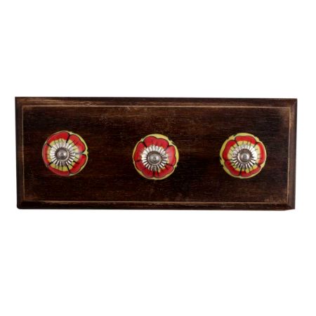 Auricula Winifred Ceramic Wooden Hooks